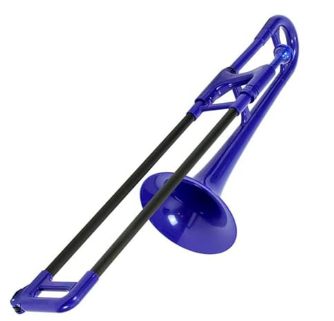 Posaune Instrument Mini-Plastikposaune, Blechblasinstrument, Alt-E-Posaune Mit Mundstück Und Zubehör (Color : Blue)