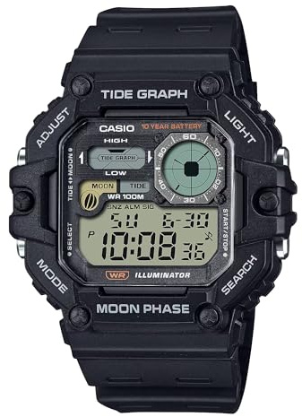 Casio Illuminator Tide Graph Moon Phase 10-Year Battery Digital Watch