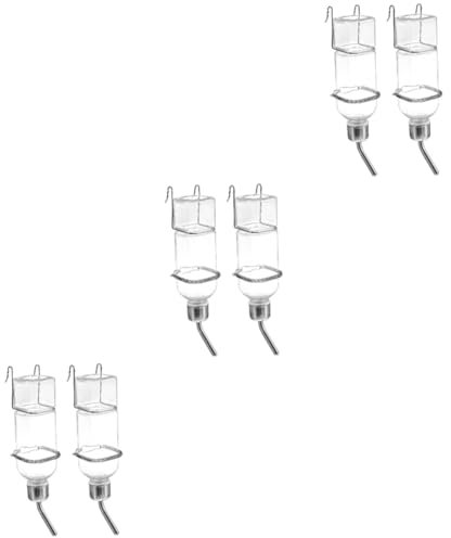 DOITOOL 6 STK Kaninchentrinker Hamster trinkflasche Hasen wasserspender pet Supplies nager trinkflasche Glas Lebensmittel Hündchen Zubringer Trinkbrunnen Rostfreier Stahl