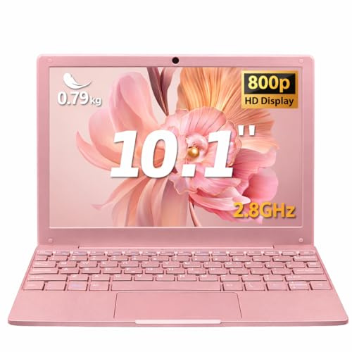 UDKED Small Mini Laptop, 10.1 inch (0.79 kg),Ultra Thin and Lightweight Notebook Laptops,Celeron N4020, 8GB DDR4,TF Card,Type-C,Perfect for Kids and Adults Computer(Rose Gold, 8G+960G SSD)