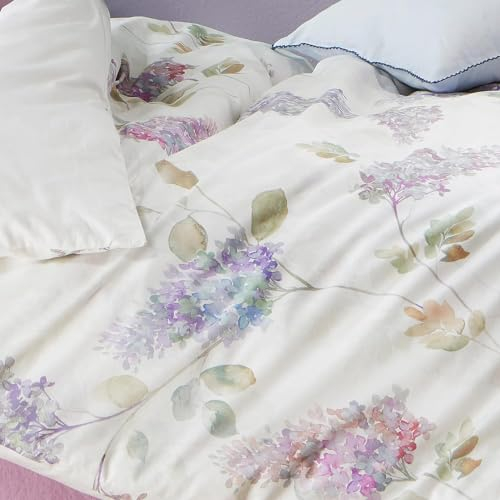 fleuresse Mako-Satin Bettwäsche 200x200 Blumen Flieder Wende lila rosa 114271-06