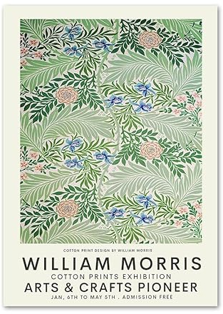 SGFGAD FHYWQ Berühmte William Morris Poster und Drucke Rittersporn Wandkunst William Morris Leinwandmalerei William Morris Bilder für Wohnkultur 50x70cm Kein Rahmen