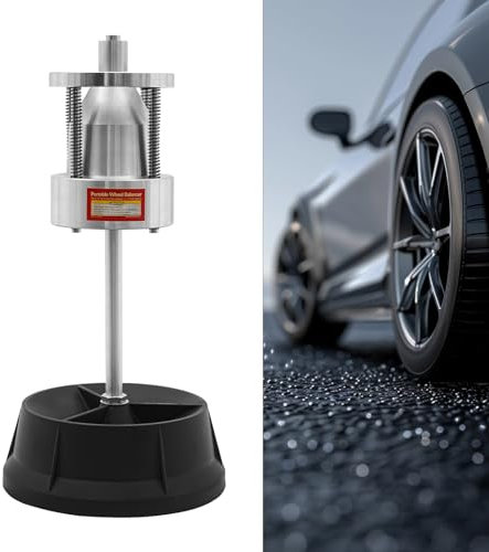 OUBUBY Reifenmontiergerat, Wuchtmaschine Motorradreifen Montagegerät, Tragbare Professionelle Reifenwuchtmaschine für Räder mit Einem Durchmesser Von 1-1/2 Zoll Bis 4 Zoll (Silber Schwarz)