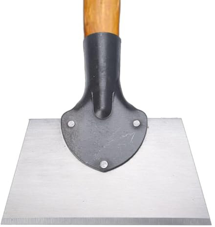 Qikam Pala per la pulizia del giardino, pala piatta per erbacce | Raschietto per erbacce con pala piatta | Pala per bordi piatti Raschietto per esterni Pala in acciaio per utensili per diserbo,