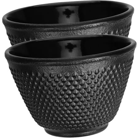 iplusmile 2pièces Tasses à Thé Fonte Mug Rétro Fonte Résistante à Usure Isolation Sans Risque De Brûlure Pour Usage Domestique Et Salon De Thé Kung Fu