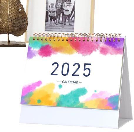 Månatlig skrivbordskalender 2025, bordskalender 2025, 7,6 x 6,7 tum skrivbordsunderlägg kalender, juli 2024 – december 2025, skrivbordsplanerare med att göra-lista och stora linjerade block för Sc
