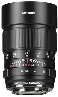 7artisans 60mm f2.8 II Nikon Z Mount Macro Objectif 2: 1 Zoom Plein Cadre Mise au Point Manuelle Objectif pour Appareil Photo Grand Angle Professionnel Macro (Noir)
