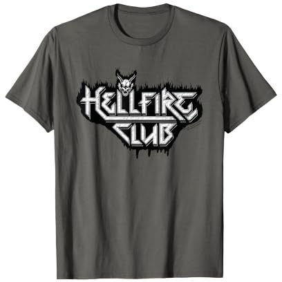 Logo Stranger Things Hellfire Club Noir et Blanc T-Shirt