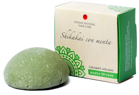Shikakai med mynta - naturligt fast schampo - INDIAN NATURAL HAIR CARE - 60 g