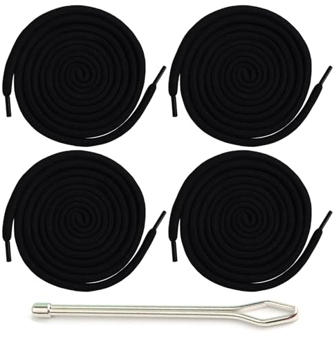 4 stycken ersättningsrep i bomull, 160 cm bomullsrep, elastiska snören med dragsko för byxor, skosnören med huva, joggning, skor, unisex svettband