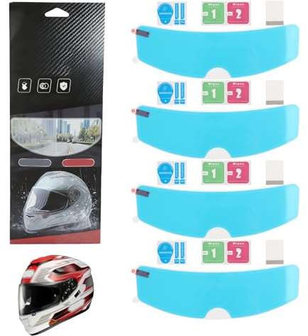 4 Pièces Film Anti-Buée Universel pour Casque De Moto - Insert De Lentille De Visière Transparent Résistant À La Buée 9,5 Cm X 24,5 Cm pour Sécuriser Votre Vision par Temps Humide Casque Moto
