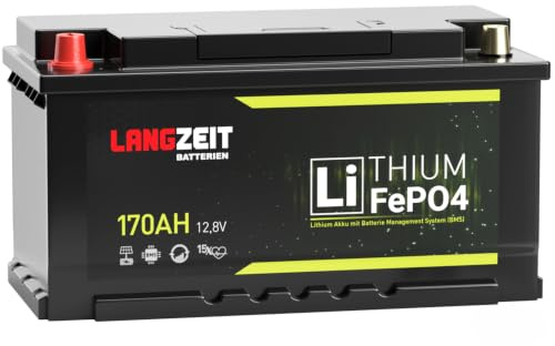 LANGZEIT LiFePO4 170Ah 12V Lithium Batterie L5 Wohnmobil 100Ah 120Ah 150Ah