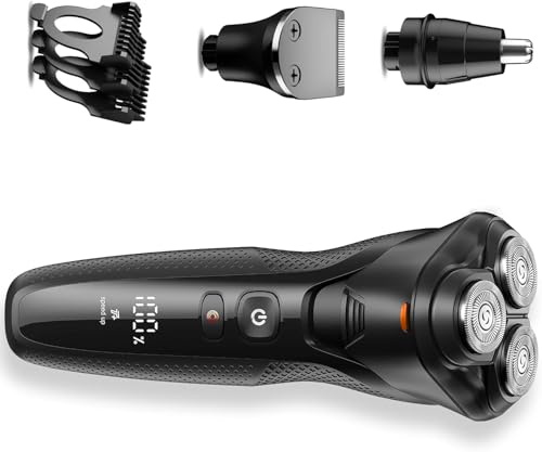 Cordless Electric Razor for Men: 3-in-1 Shaver for Beard/Nose/Sideburns