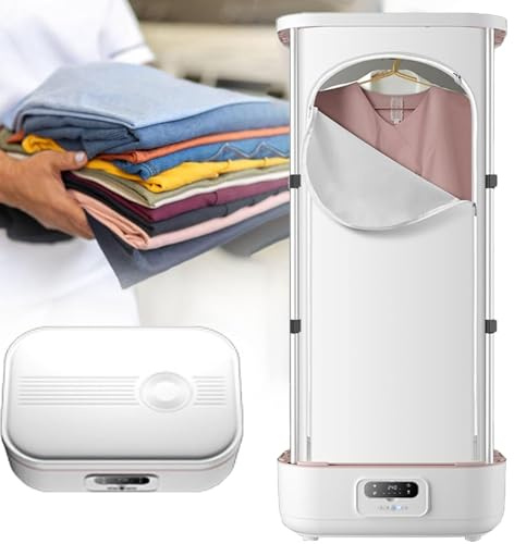 RoyceBee Asciugatrice e Vaporiera Portatile 3 in 1, Macchina Automatica Che Stira e Piega i Vestiti con Telecomando, Design Pieghevole Compatto da 60cm - Ideale per Piccoli Spazi e Viaggi