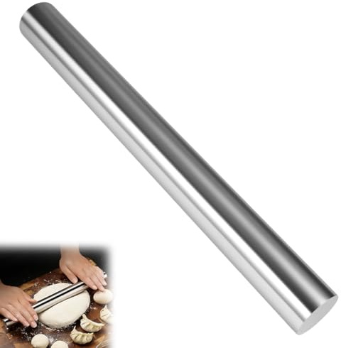 Rodillo Amasar de Acero Inoxidable, Rodillo Cocina Antiadherente,30 cm