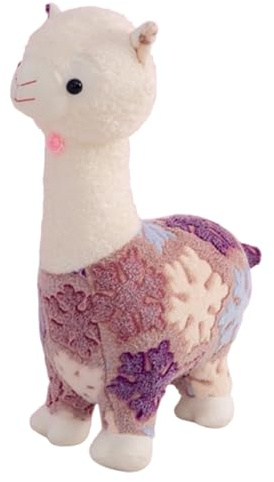 JORCEDI Alpaka Kuscheltier, Niedliche Bunte Stand Alpaka-Plüschtiere mit Schneeflockenmuster, Weiches Lama Stofftier, Schaf Plüsch Spielzeug Puppe Geschenk für Kinder, Erwachsene und Liebhaber (50cm)