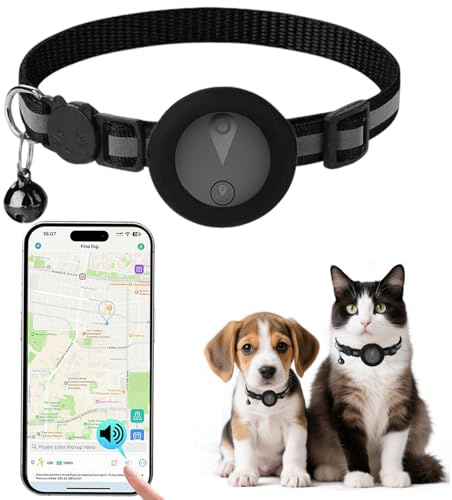 GPS Tracker Katze Kein Abonnement Erforderlich Tracker Katze Unterstützt Android & iOS Katzenhalsband Mit GPS Aktivitätenverlauf Katzen GPS Tracker Standortverfolgung – Mattschwarz