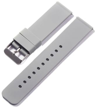 yangfangmei Silikonrem Snabbkoppling Armband Bälten Band Silikongummiband Klocktillbehör(Gray-silver,12mm)