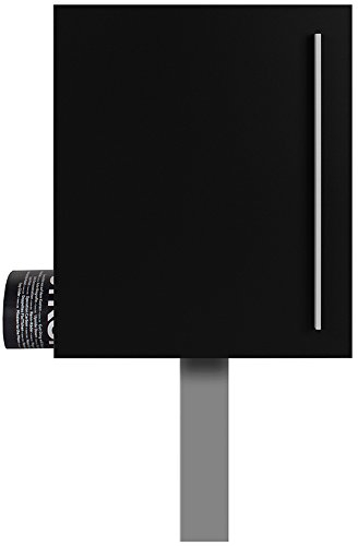 Standbriefkasten mit Zeitungsfach schwarz (RAL 9005) Mocavi Sbox 110b Briefkasten mit Pfosten (einbetonieren) freistehend