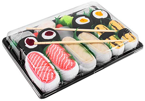 Rainbow Socks - Femmes Hommes - Sushi Chaussettes Tamago Butterfish Saumon 2x Maki - 5 Paires - Taille UE 36-40