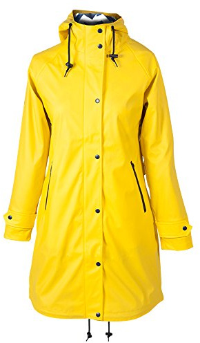 PFIFF Damen Regenmantel-NACE-wasserdicht Fleeceinnenfutter Jacke, gelb, L