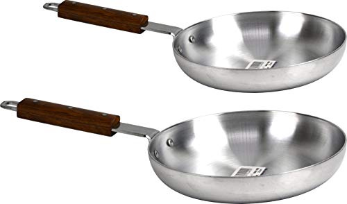 Sterling Ventures Klassic Combo Set of 2 Cooking Aluminium Frying Pans with Wooden Handle (24cm & 28cm)