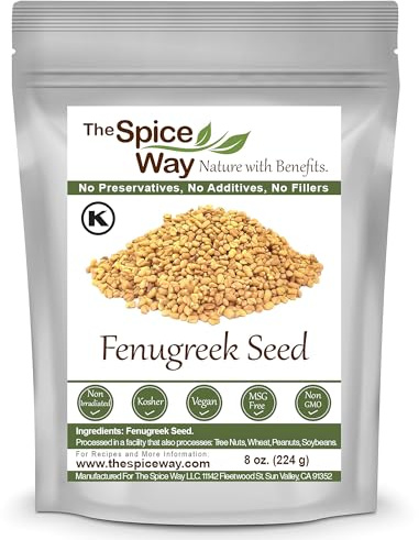 The Spice Way Fenugreek Seeds - Whole (8 oz) great for Indian curry seasoning