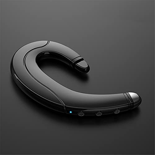 XJST Écouteurs De Conduction Osseuse, Casque Bluetooth Bouchon Non Oreille, avec Micro Sweatwprofile, Réponse Casque D'appel Téléphonique pour La Randonnée De Randonnée Conduite,Noir,Binaural