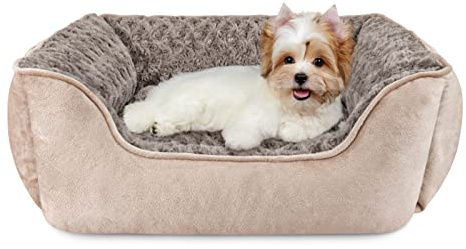 JOEJOY Rectangle Dog Bed for Large Medium Small Dogs - Washable Orthopedic Sofa Bed, Soft Breathable Puppy & Pet Cuddler, Durable Calming Dog Bed with Anti-Slip Bottom, Multiple Sizes, Beige