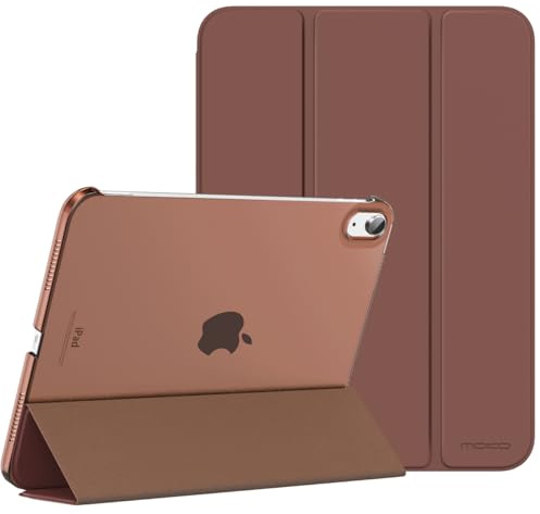 MoKo Cover Custodia iPad (A16) 11a Generazione 2025 /iPad 10a Generazione 2022, Cover Custodia Protettiva per Supporto Ultrasottile con Copertura Posteriore Traslucida in PC Rigido, Marrone
