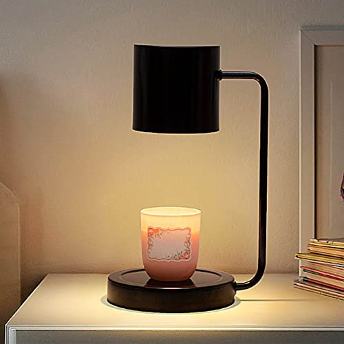 Lampada Scaldacandele, Lanterna Scaldacandele Dimmerabile, Atmosfera di Candela Accesa a Lume di Candela Soffusa, con Interruttore Dimmer Continuo per Arredamento Domestico e Regali (Nero)