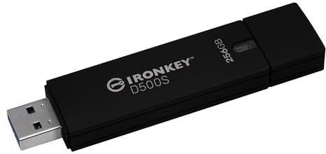 Kingston IronKey D500S hardware-encrypted USB flash drive 256GB FIPS 140-3 Lvl 3 (Pending) AES-256 - IKD300S/256GB