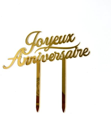 Lot de 5 Joyeux anniversaire Cake Topper, Or Décorations de Gâteau d'anniversaire pour Enfants et Adultes, Acrylique Toppers pour Décorer Le Gâteau d'anniversaire