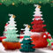 3uds Velas para Arbol de Navidad con Campana, Vela Temática Navideña Vela Perfumada de Navidad para Relajación Fiesta Vacaciones Año Nuevo Regalo Decoración (Rojo, Verde Hierba, Verde)