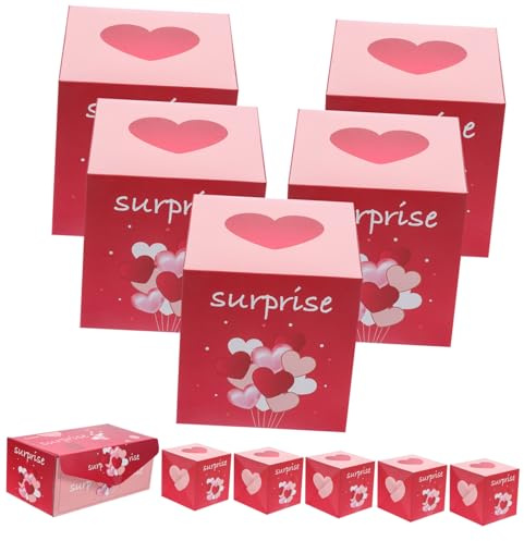 WOFASHPURET 1satz Valentinstag Bouncing Box Geschenkkarton Mit Herzen Faltbare Für Partys Leicht Und Einfach Zu Verwenden Für Valentinstag Und Geburtstagsfeiern