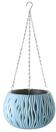 yuwqqoajv Dekorativer Blumentopf für Gartenpflanzen. Hängender Blumentopf zum Heben und Platzieren, geeignet zum Platzieren verschiedener Pflanzen. Hat, Dunstblau, Trompete