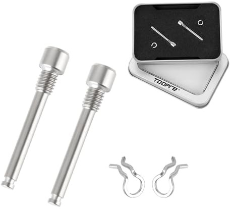 Yeeliv 2 Pcs Bicycle Caliper Screw, M4 Disc Brake Caliper Bolts Titanium Alloy Pin Insert Caliper Screw Bicycle Hydraulic Disc Brake Pad Bolt (Sliver)