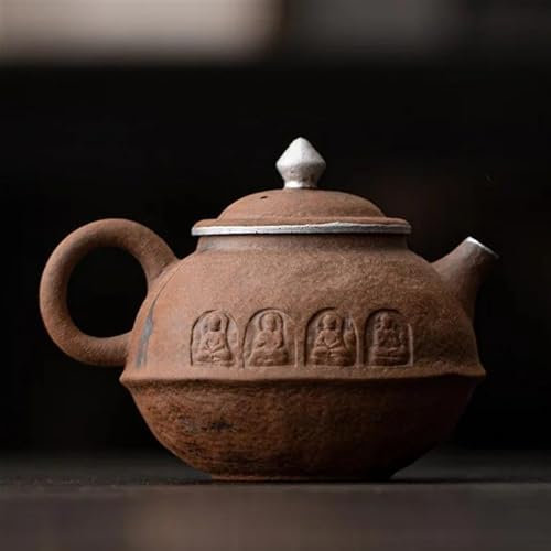 Teekannen und Kaffeegeschirr Reise-Teeset Haushalts-Teekocher Wasserkocher Mit Teesieb Kung-Fu-Tee Handgemachte Teekanne Aus Vergoldetem Silber Antiker Alter Steinschlammtopf 160 Ml Teeservice