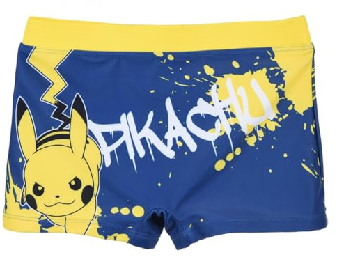 Pokémon, Boxer Maillot de Bain, Garçon (Jaune,10 Ans)