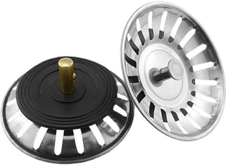 WENJIO Abflusssieb Spüle Stöpsel 2 Stück, 7,8 cm Edelstahl Siebkorb für Küchenspüle, Ersatz Abflussstopfen mit Gummidichtung, Spülbecken Siebeinsatz für Küche Waschbecken Ablaufstopfen