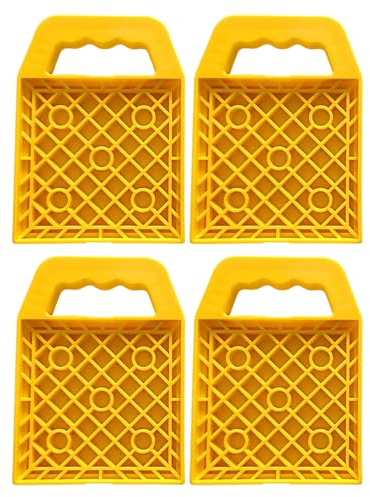 Stützplatten - 4er-Set Verstärkungsblöcke | Tragbare Mehrwinklige Unterlage -PVC-Material bewahrt strukturelle Griffleistung selbst Campingurlaub Pool Wohnwagen Reisemobile