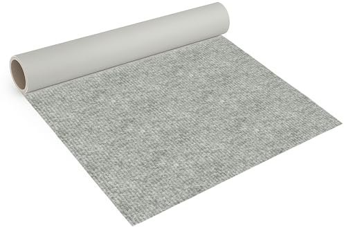 Internethandel Pfordt Teppichboden Nadelfilz Hellgrau, 500x200 cm, robuster Nadelvlies Bodenbelag, Meterware für Wohnbereiche, Ausstellungen und Messen