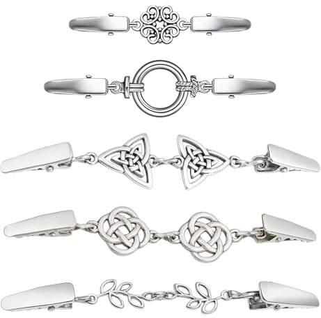 5 Stück Cardigan Clips & Zierclips für Damen | Dekorative Clips für Kleidung, Blusen, Pullover & Jacken | Retro Style Kleider-Clips Set