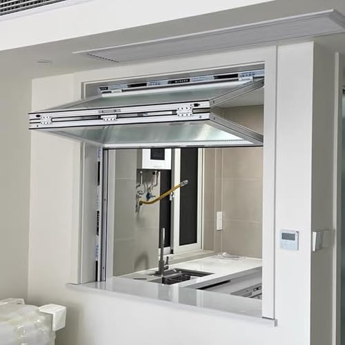 SEIFE Ventana de Guillotina Doble Flotante, Ventana de concesión con Marco de Aluminio y Metal, Ventana de Servicio Tipo Enrollable, Personalizable, para cafetería(White-H*W,20x19in/51x48cm)