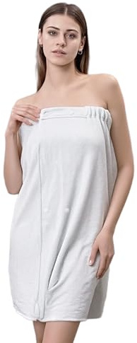 ZHAOCAI Saunakilt Damen, Saunahandtuch, Damen Baderock, Hochelastisches Banddesign, Großes leichtes Badetuch, Tastentyp (Weiß)