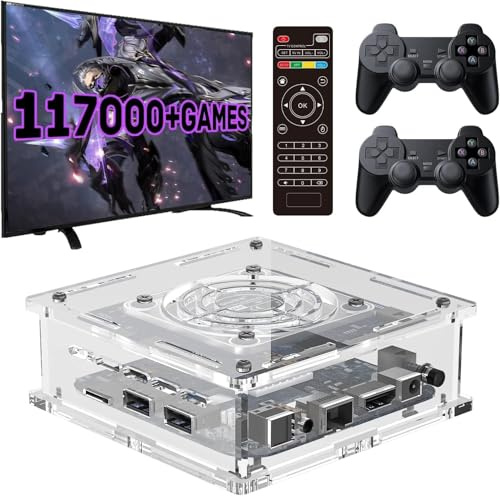 Retro Gaming Console with 117,000+ Preloaded Games, 256GB Storage, 2 Wireless Controllers | Compatible with PS1/PSP/MAME | HD/AV & 4K TV Output