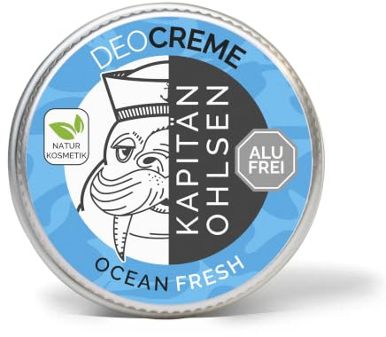 KAPITÄN OHLSEN Deodorantkräm – utan alkohol och aluminium – naturkosmetik (Ocean Fresh)