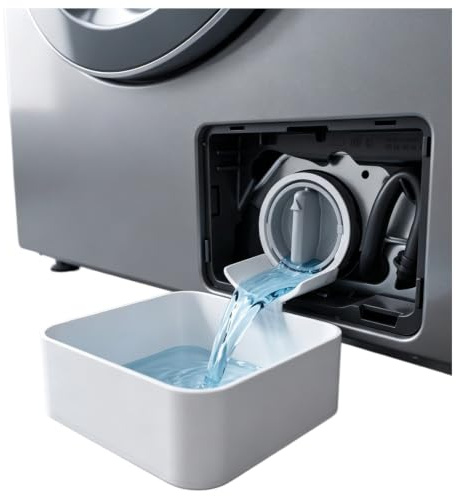 Plateau de Vidange pour Lave-Linge, Bac de Goutte à Goutte Universel pour Lave-Linge à Chargement Frontal, Bac Récupérateur d'Eau Anti-Fuite Nettoyage de Filtre, Accessoire Réutilisable de Buanderie A