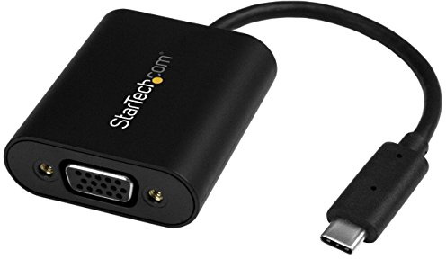 StarTech Adaptador USB-C a VGA - 1920x1200 - Vídeo HD (CDP2VGASA) | Conversor USB-C a monitor o proyector VGA, Conector reversible USB-C