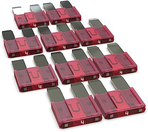 AUPROTEC Mini-Flachstecksicherung 4A Ampere pink, 10 Stück | Einzelverbraucher-Absicherung, 32 V/DC, Fahrzeug-Elektrik, ISO 8820-13